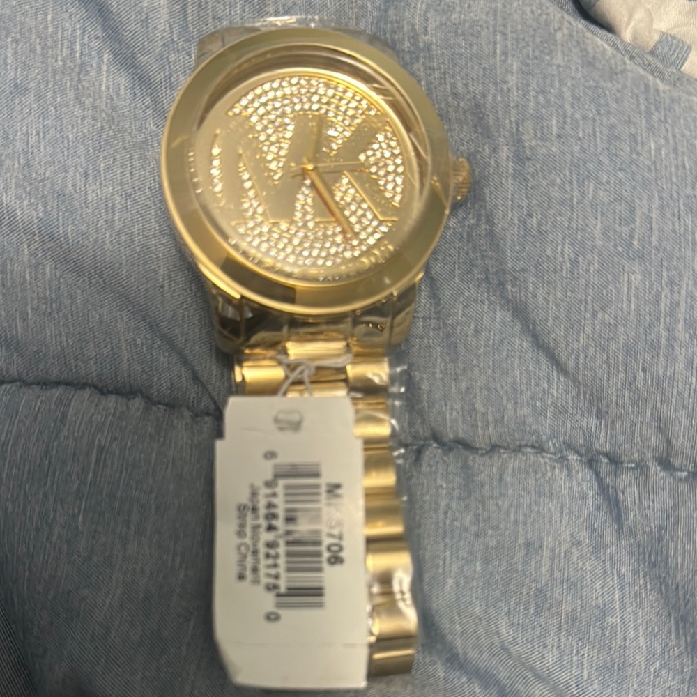 Michael Kors Gold-Tone Watch with Crystal Detail